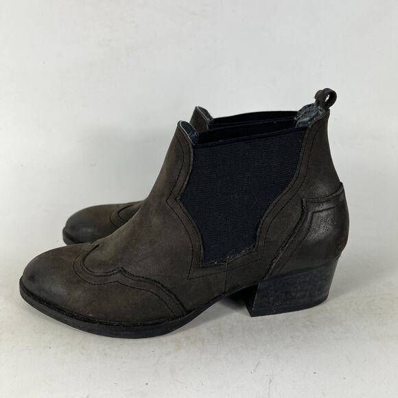 bussola Chelsea Boots Womens 6.5 Gray Suede Detailing Elastic Block-Heel Western - Picture 5 of 12